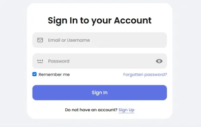 sngine login screen remember me checked 